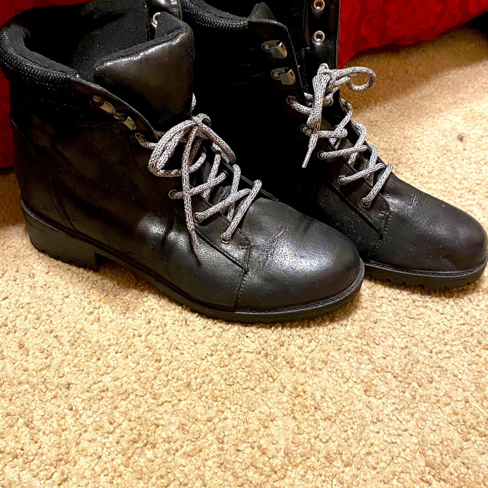 Black combat boots